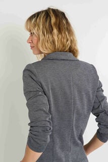 Blazer en maille capuche amovible femme