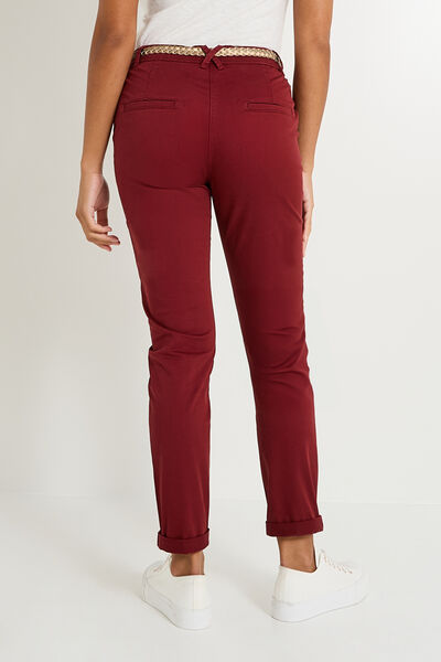 Pantalon chino avec ceinture femme