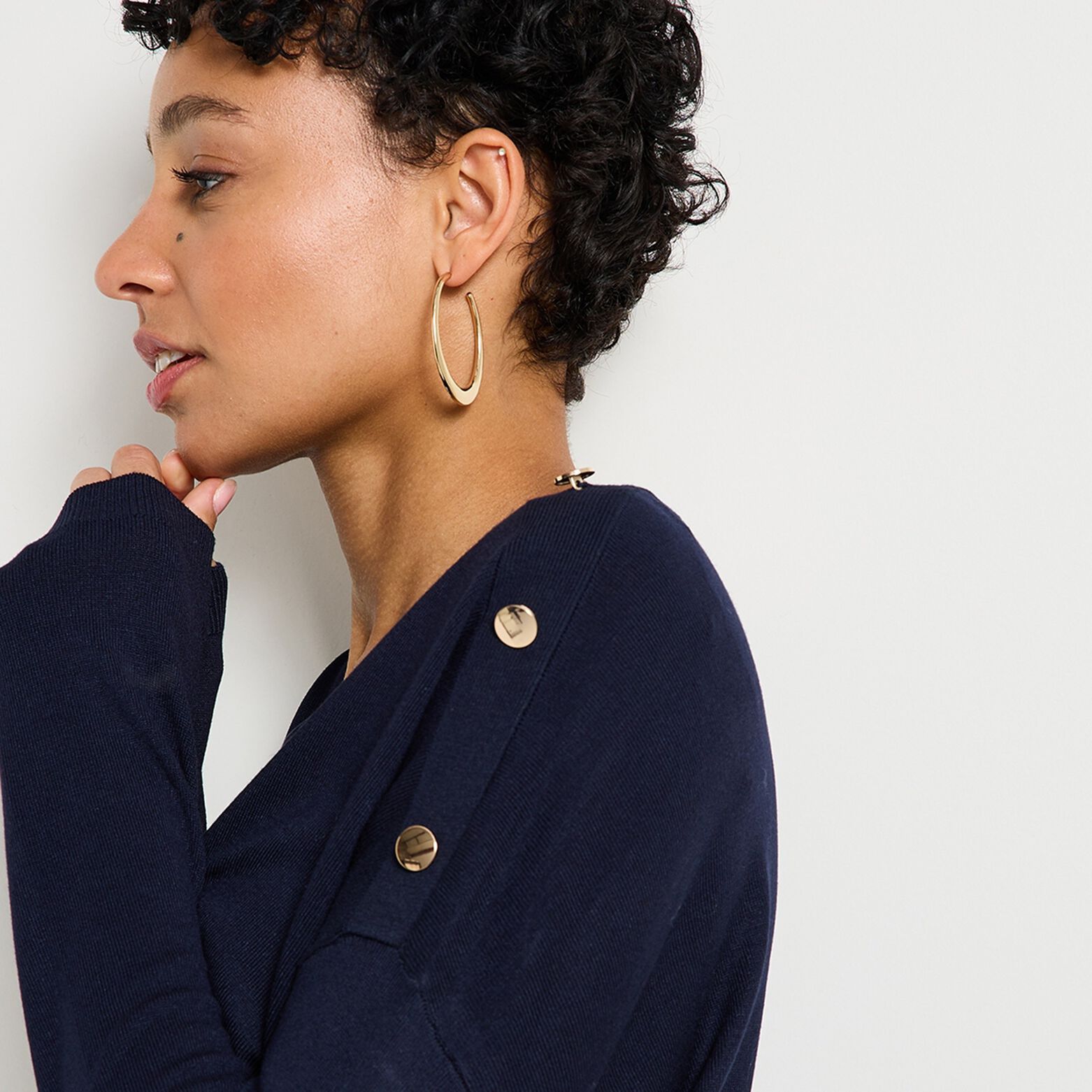 Pull col V femme