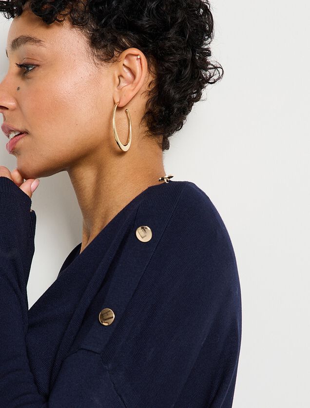 Pull col V femme