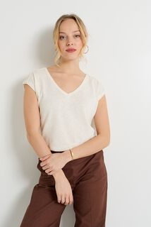 T-shirt col V femme