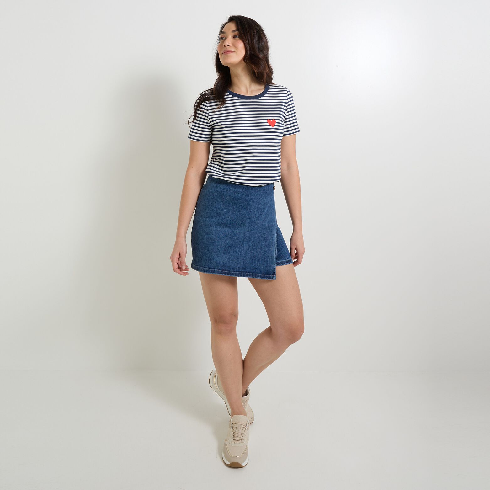 Jupe-short en denim femme