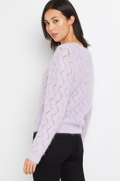 Pull ajouré avec lurex femme