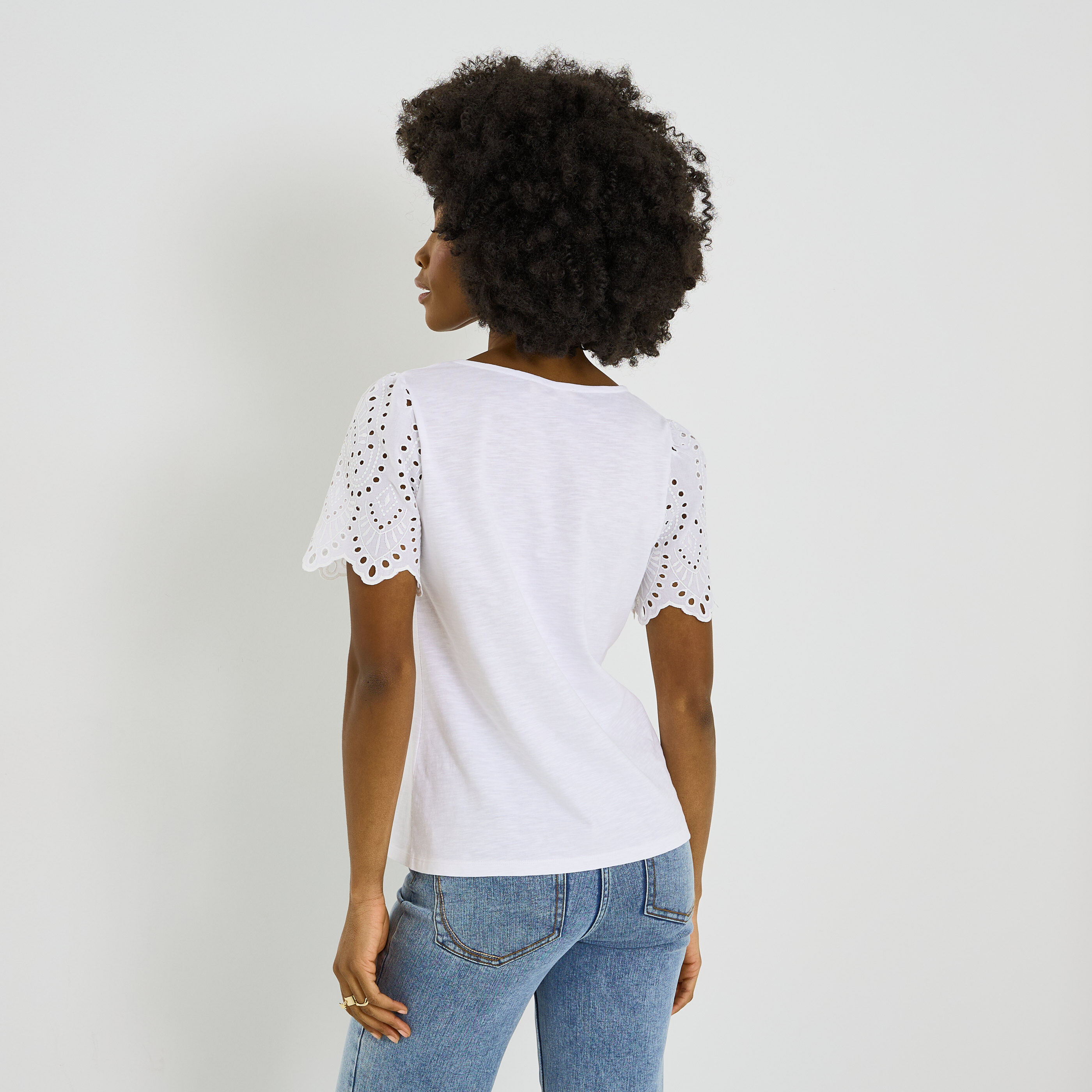 T-shirt manches volant&eacute;es femme