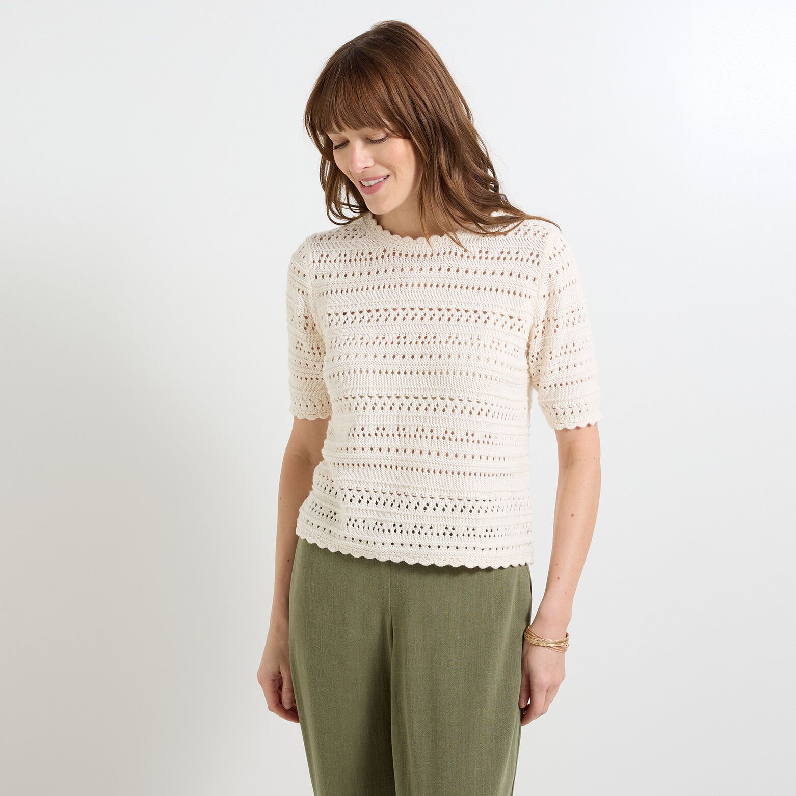 Pull col rond femme