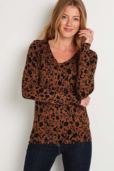 Pull fleuri femme