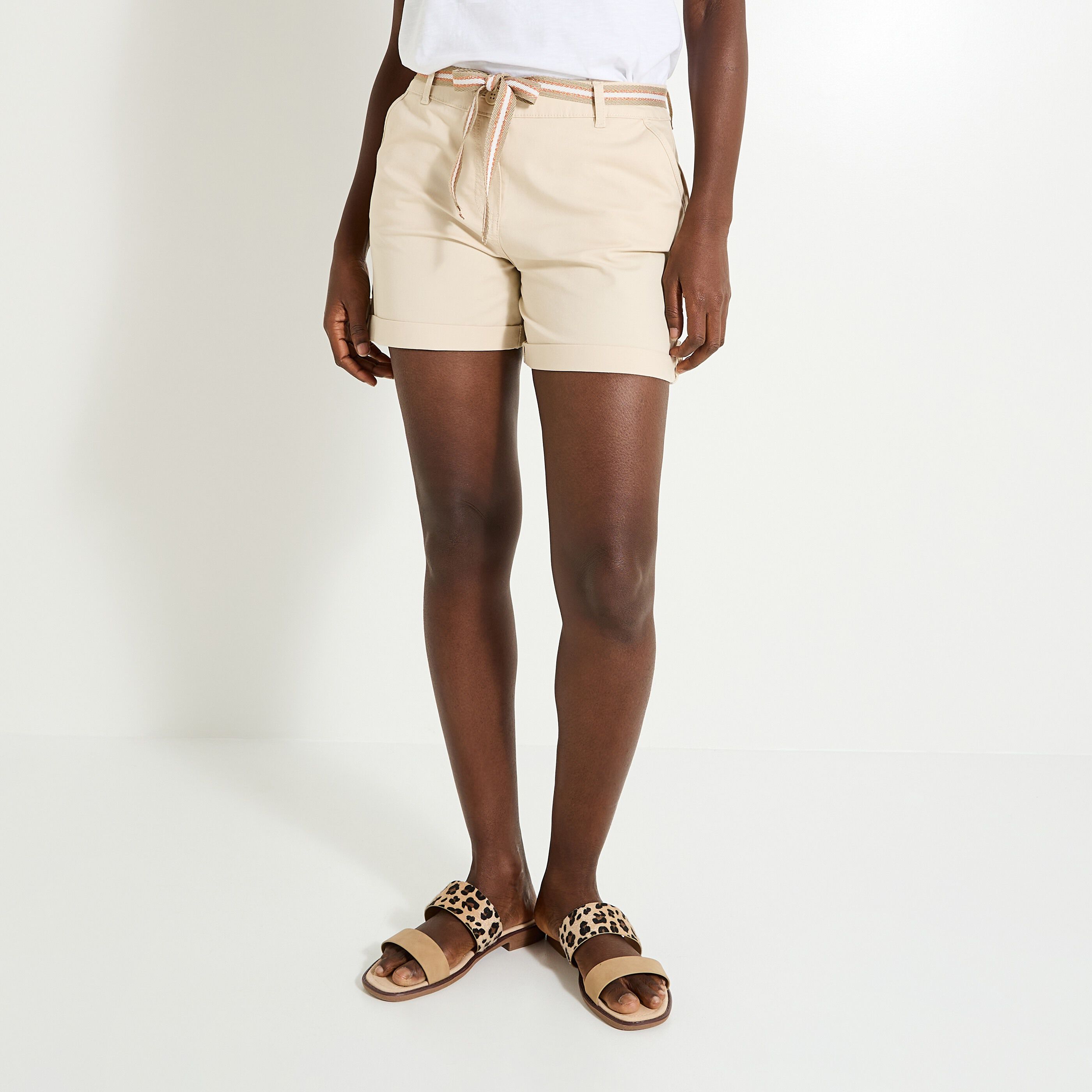 Short en toile femme