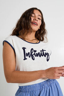 T-shirt message en sequins femme