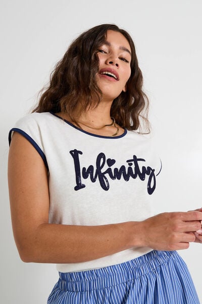 T-shirt message en sequins femme