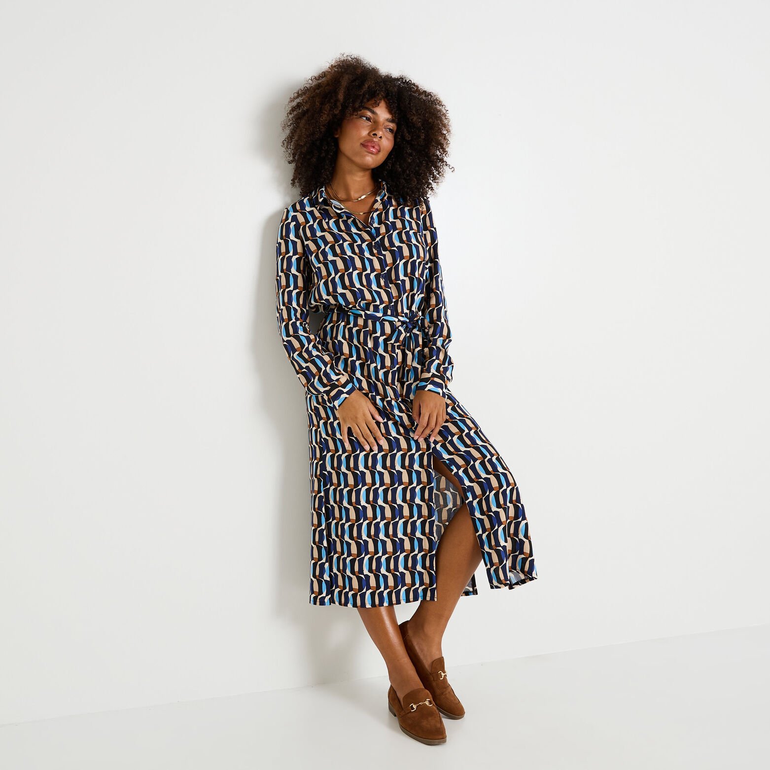 Robe chemise longue imprimée