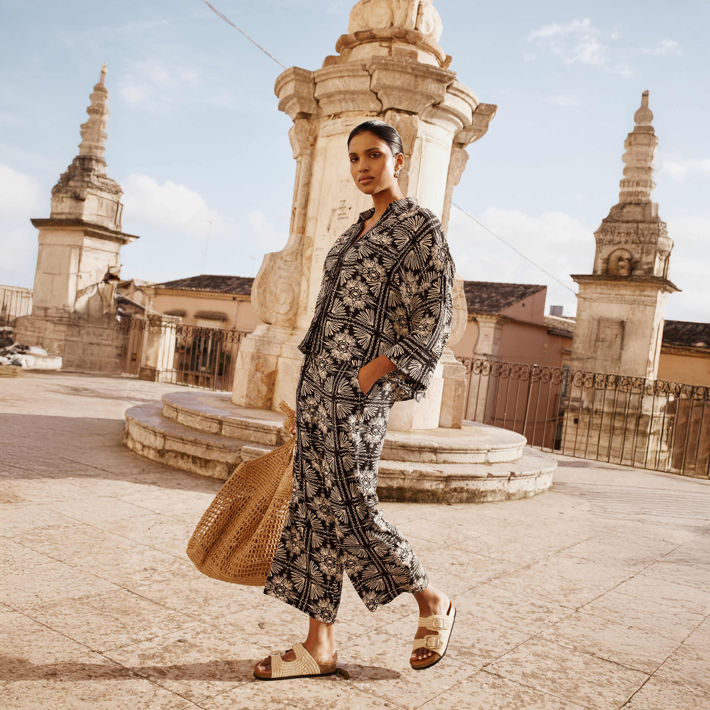 Chemise imprim&eacute; ethnique femme