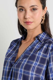Blouse à carreaux femme