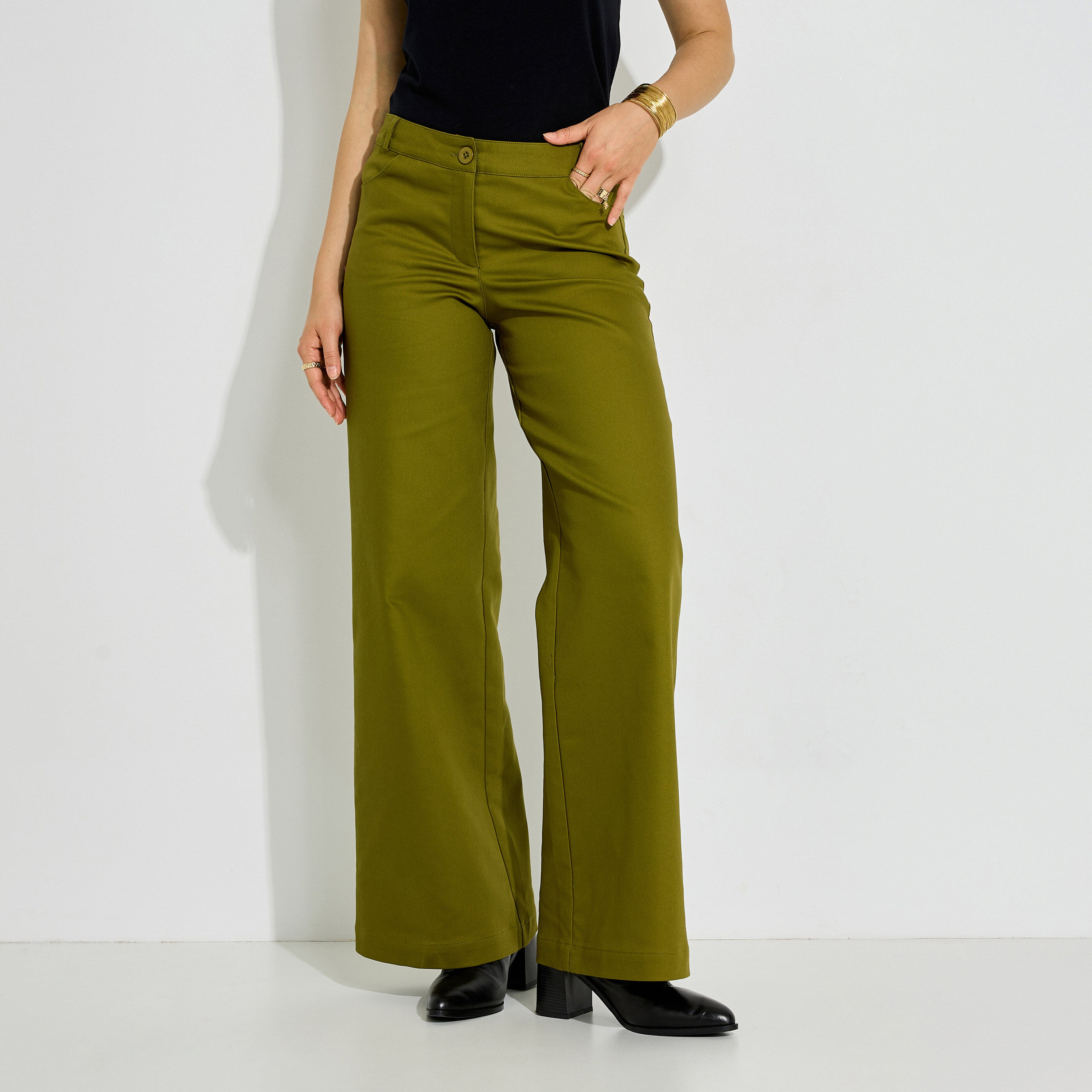 Pantalon structur&eacute; large femme