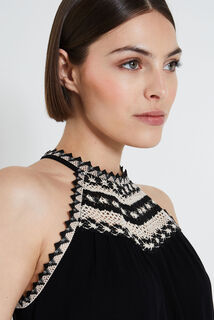 Top détails crochet femme