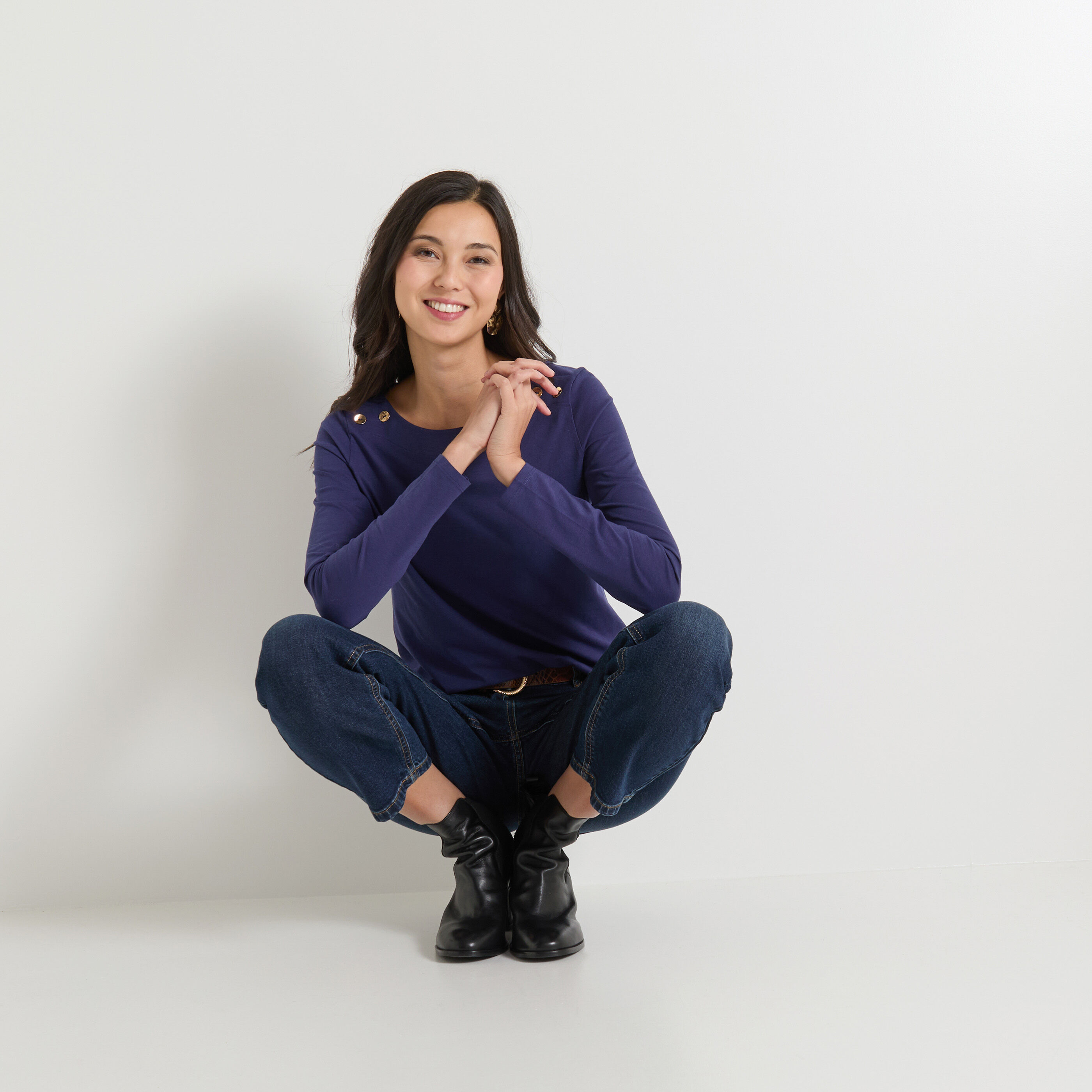 T-shirt col bateau femme