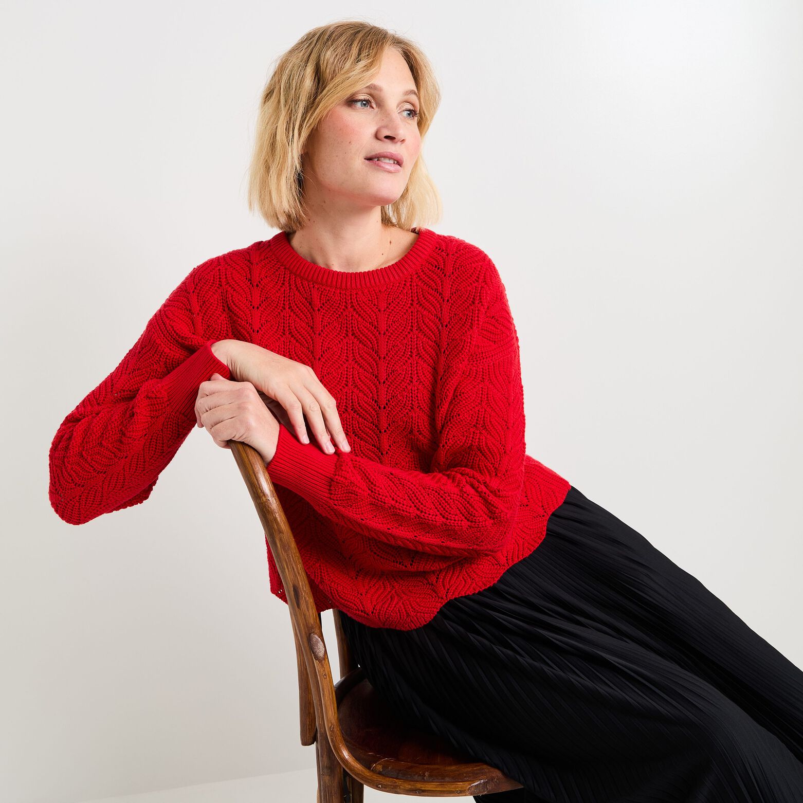 Pull col rond femme