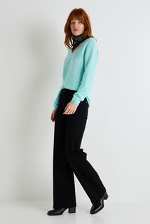 Pull col V femme