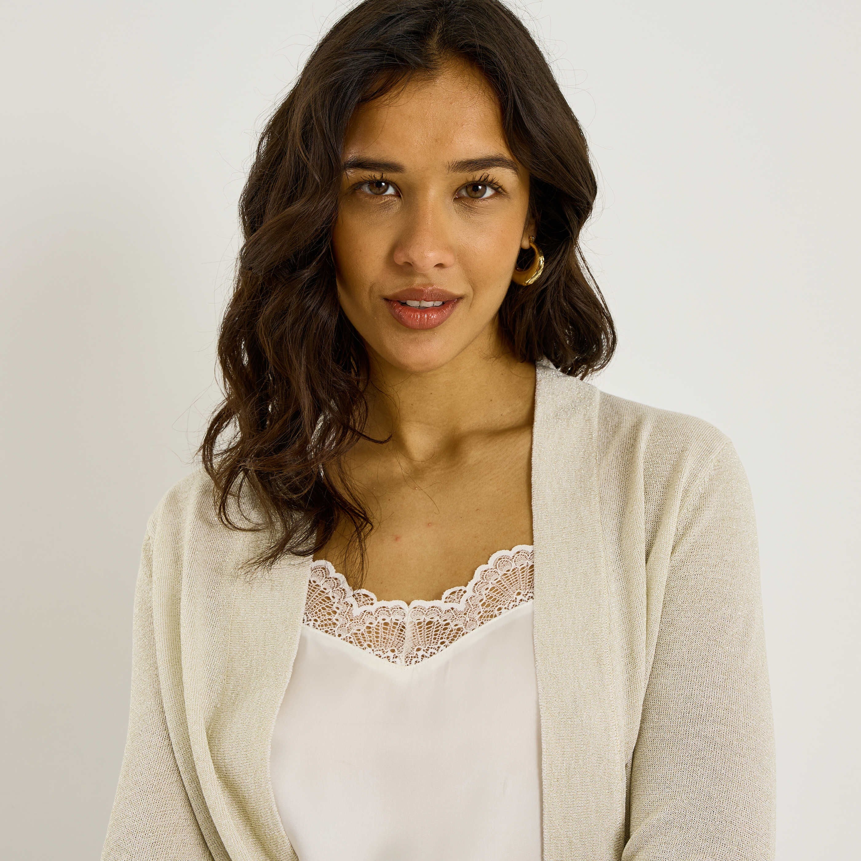 Gilet basique manches 3/4 femme