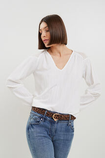 Blouse détails ajourés femme