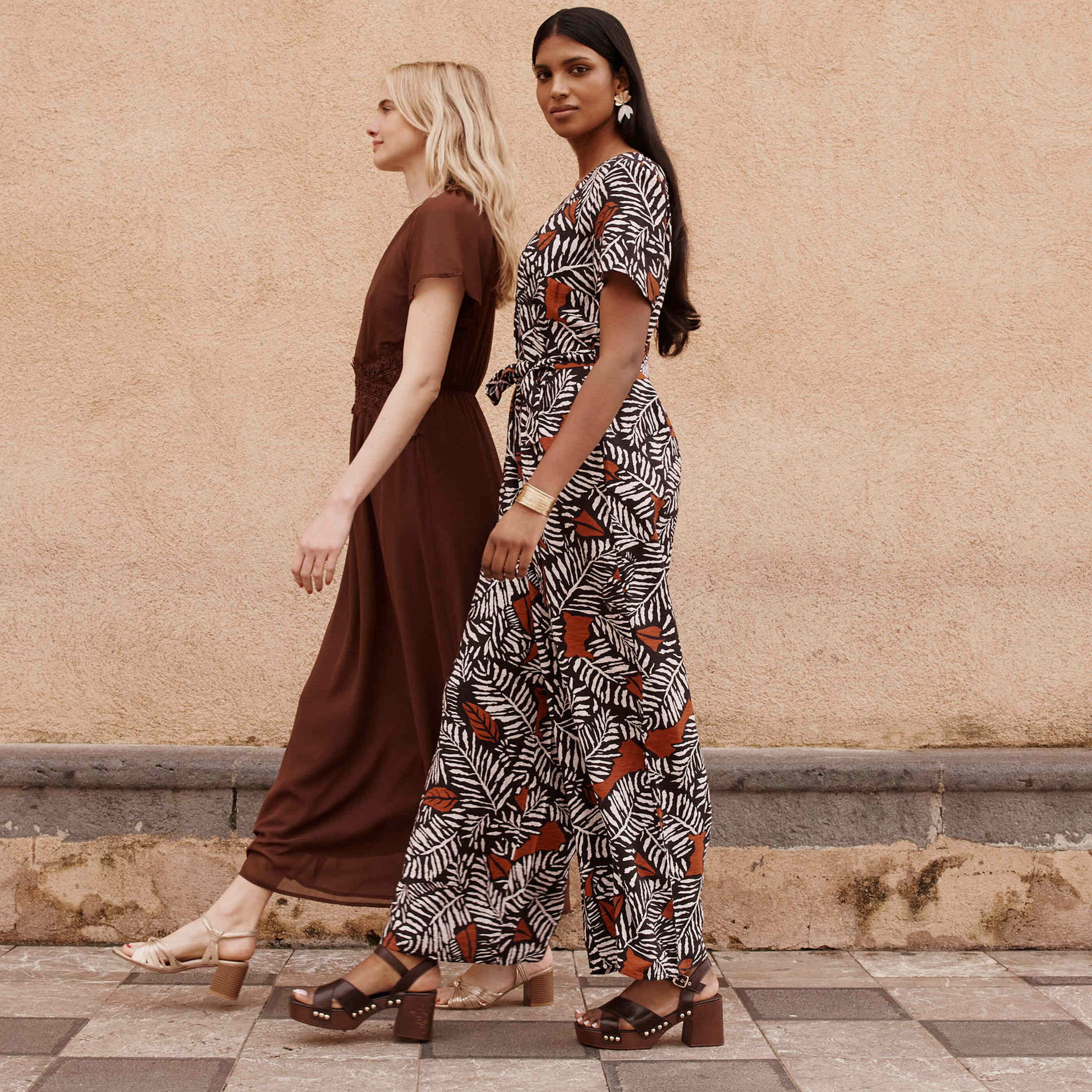 Combinaison fluide imprim&eacute;e femme