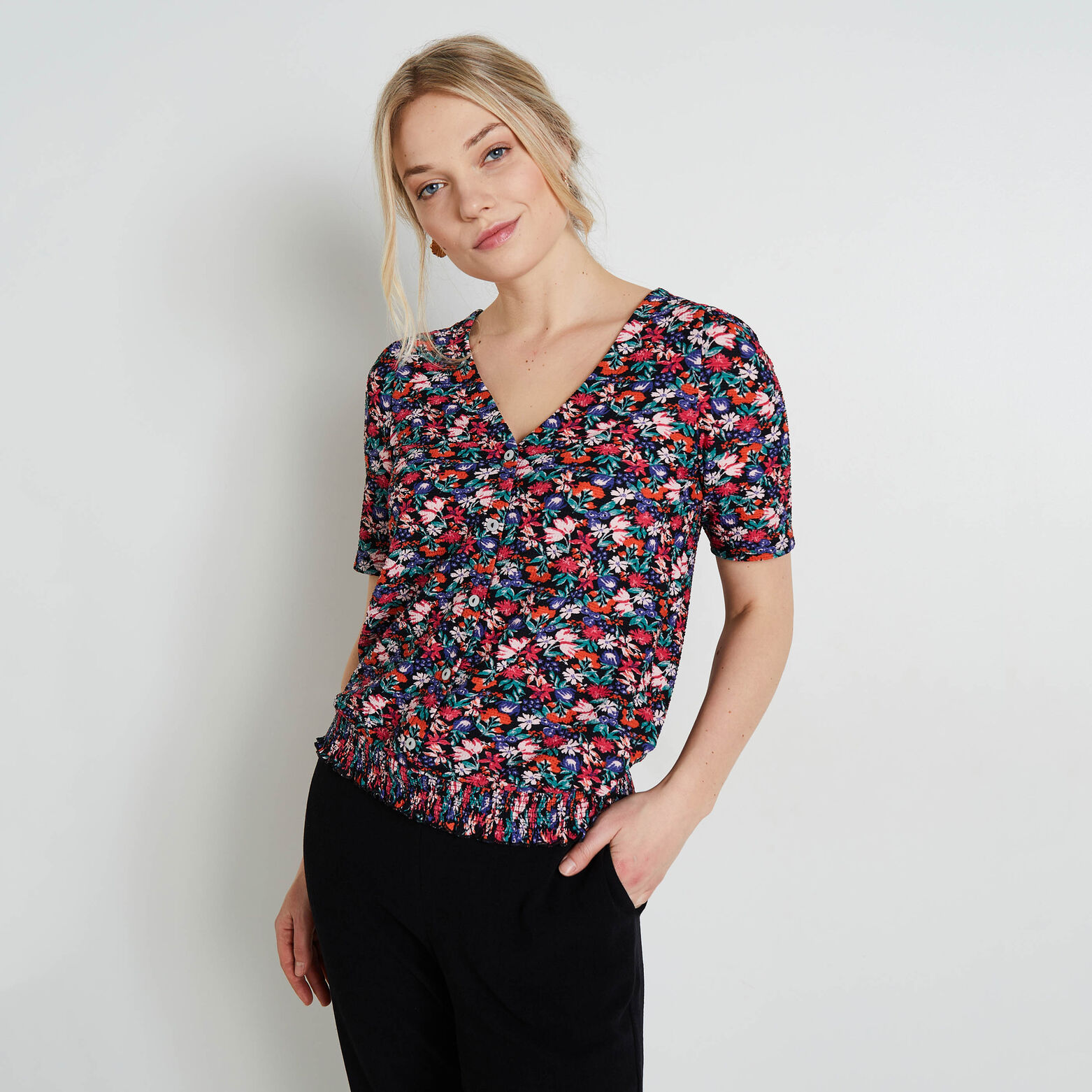 Tshirt col V femme