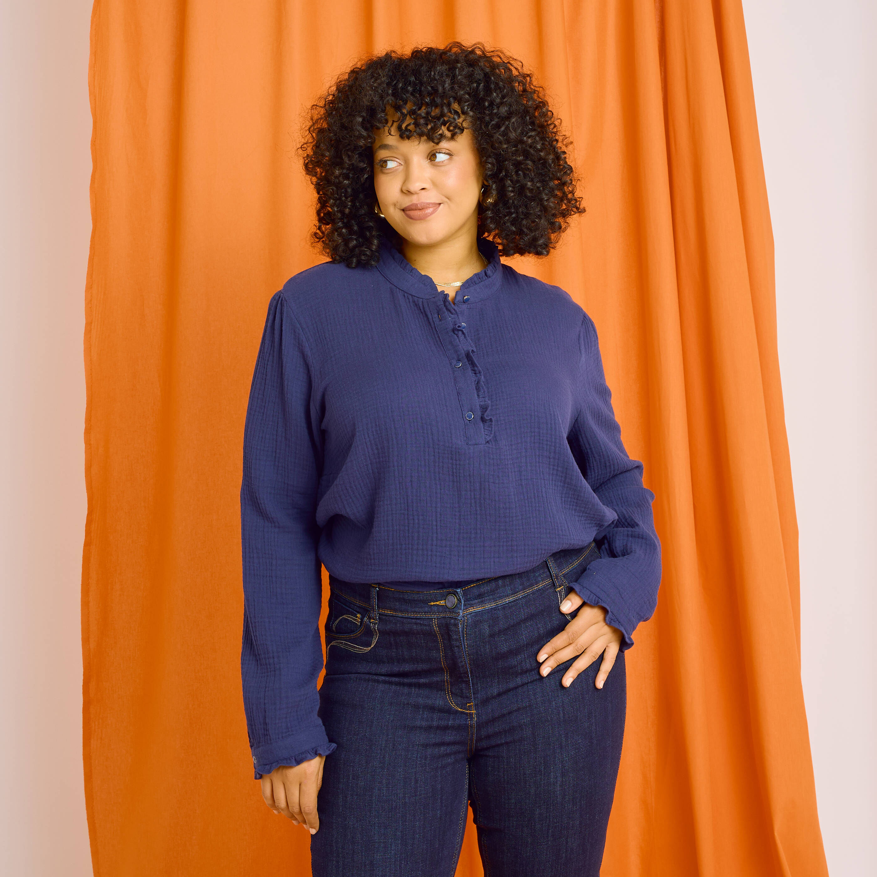 Blouse en gaze de coton femme