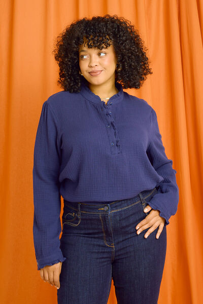 Blouse en gaze de coton femme