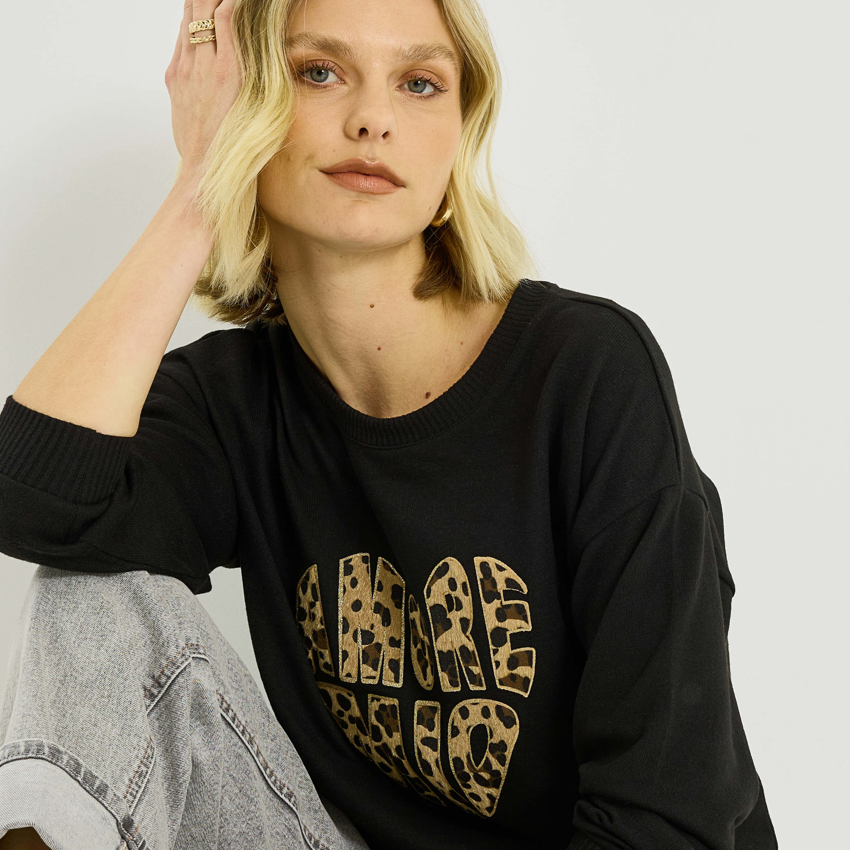 T-shirt imprim&eacute; l&eacute;opard femme