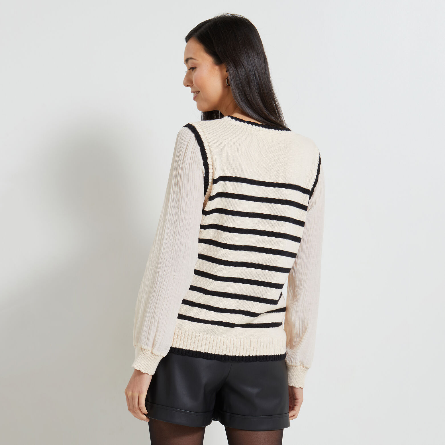 Pull avec manches chemise femme