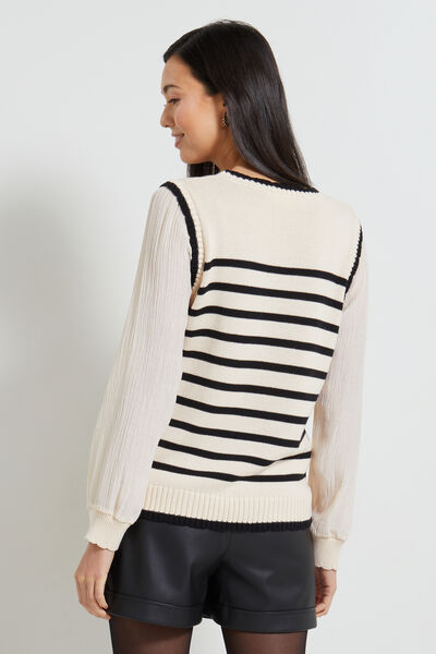 Pull avec manches chemise femme