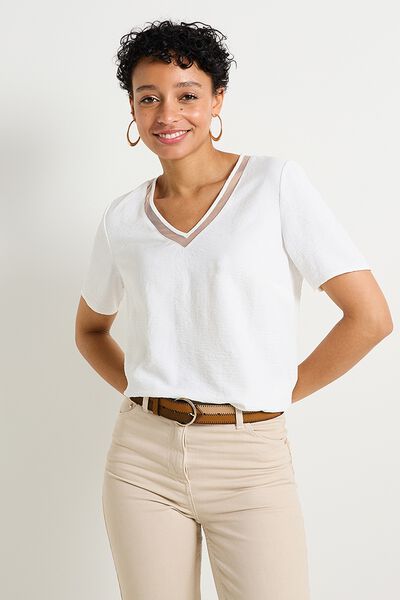 Blouse col V femme