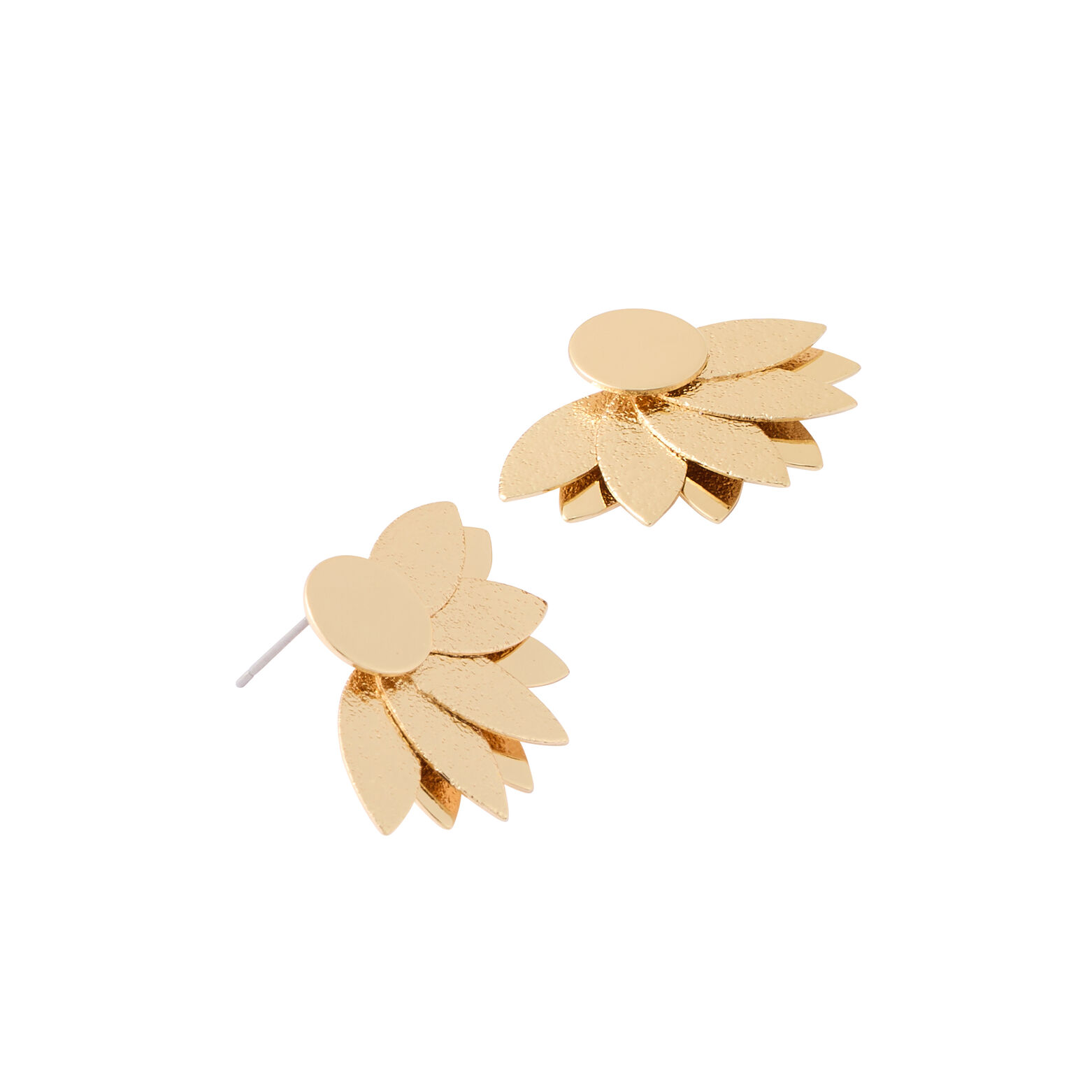 Boucles d'oreilles demi-fleurs dorées