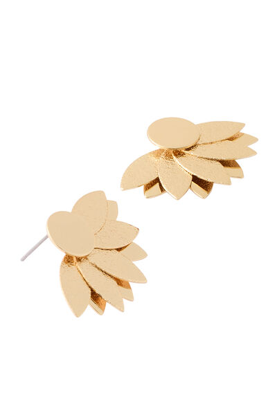 Boucles d'oreilles demi-fleurs dorées