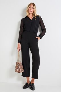 Pantalon fluide taille élastiquée femme