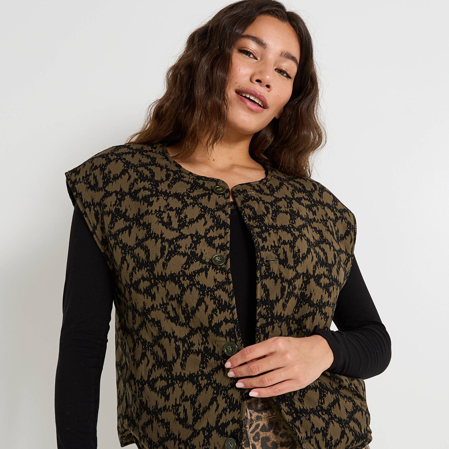 Gilet réversible sans manches femme