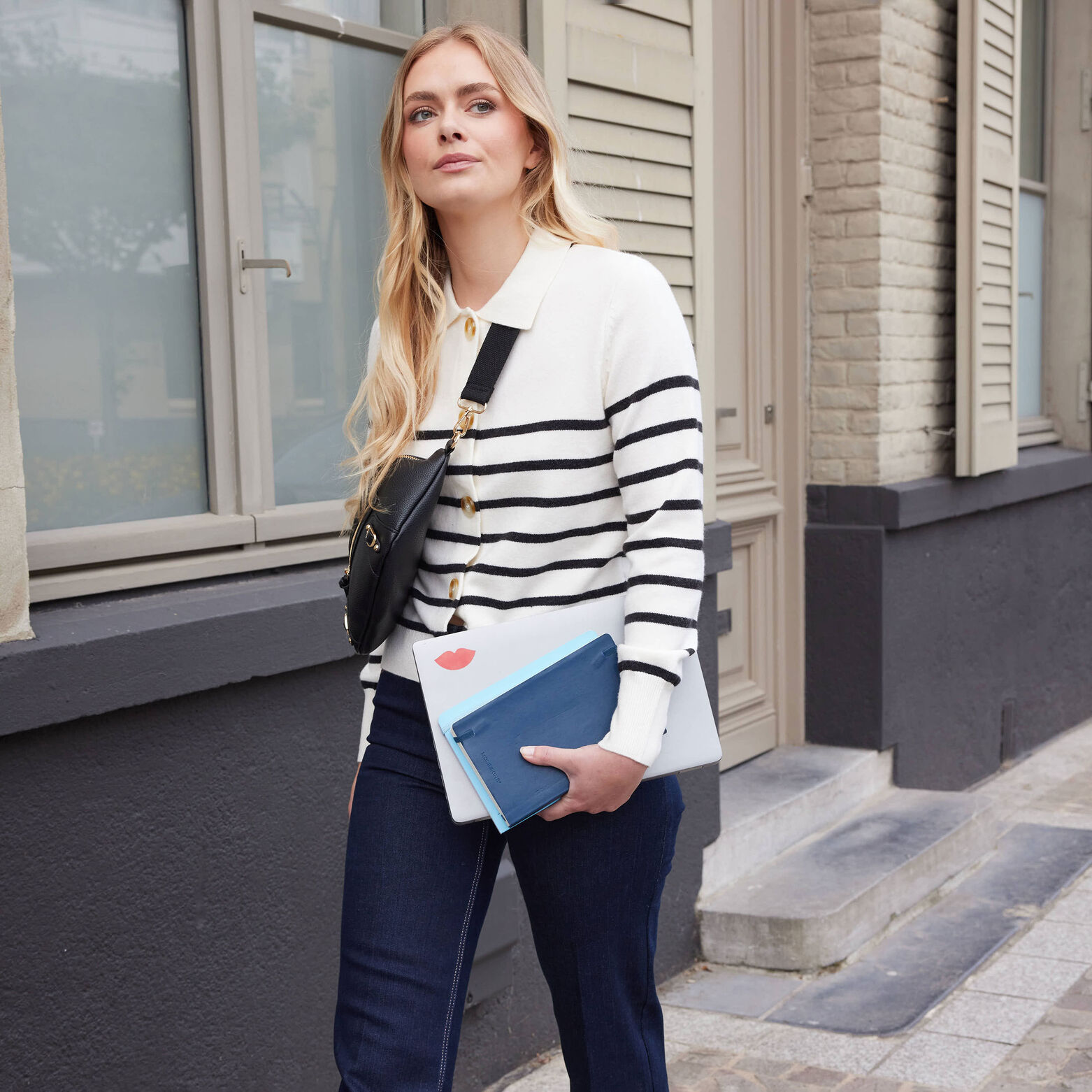 Gilet rayé femme