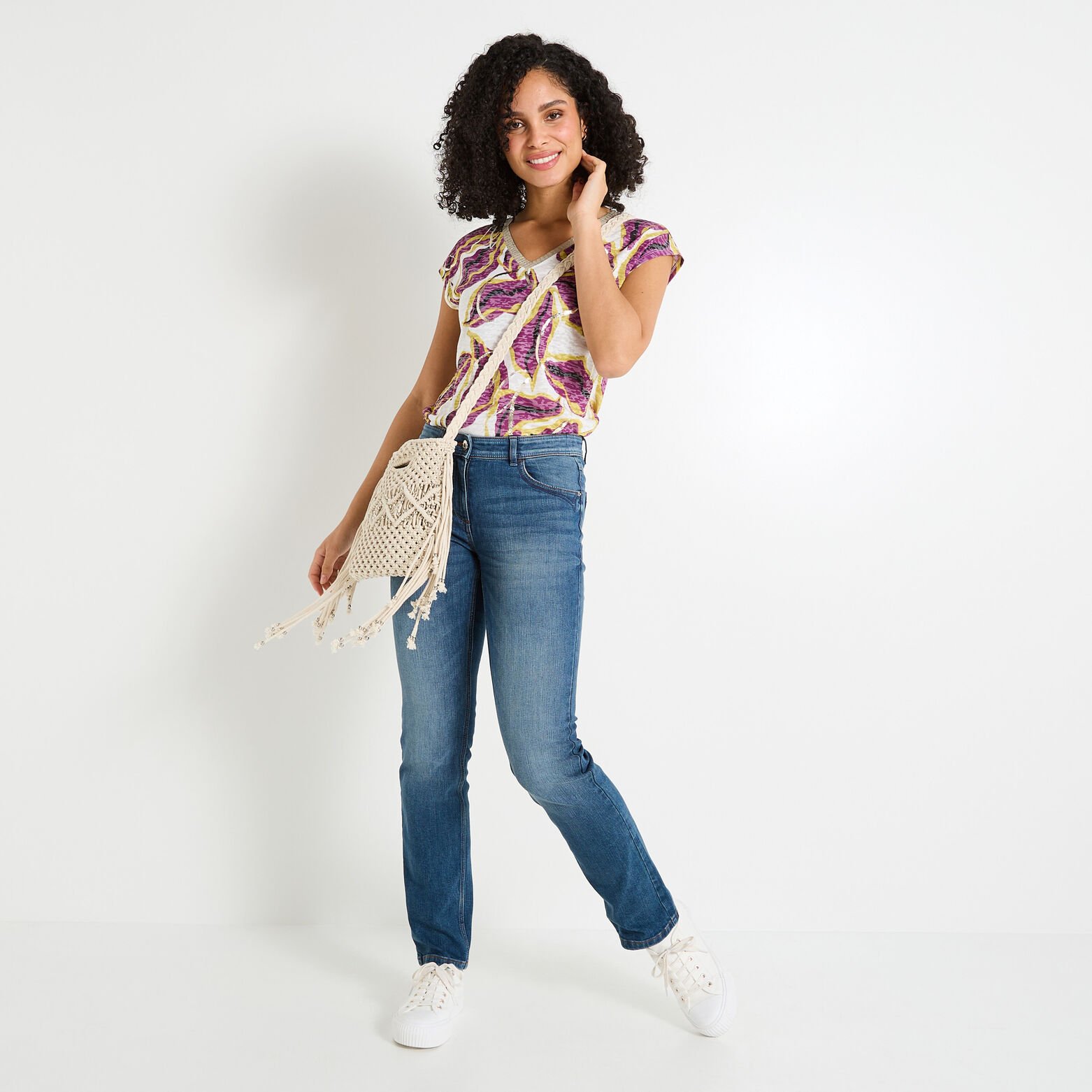 T-shirt col V femme