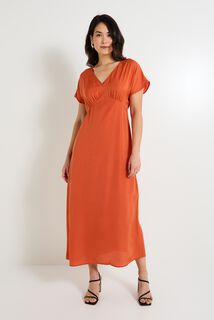 Robe longue satinée femme