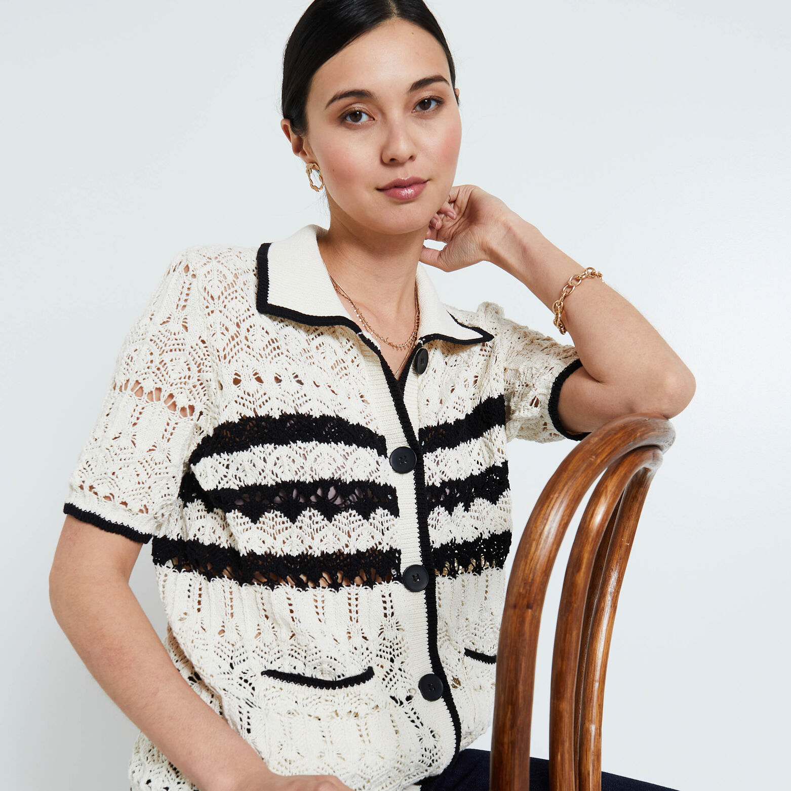 Gilet ajouré femme