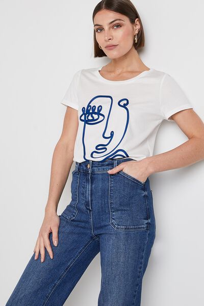 Tshirt visage en corde femme