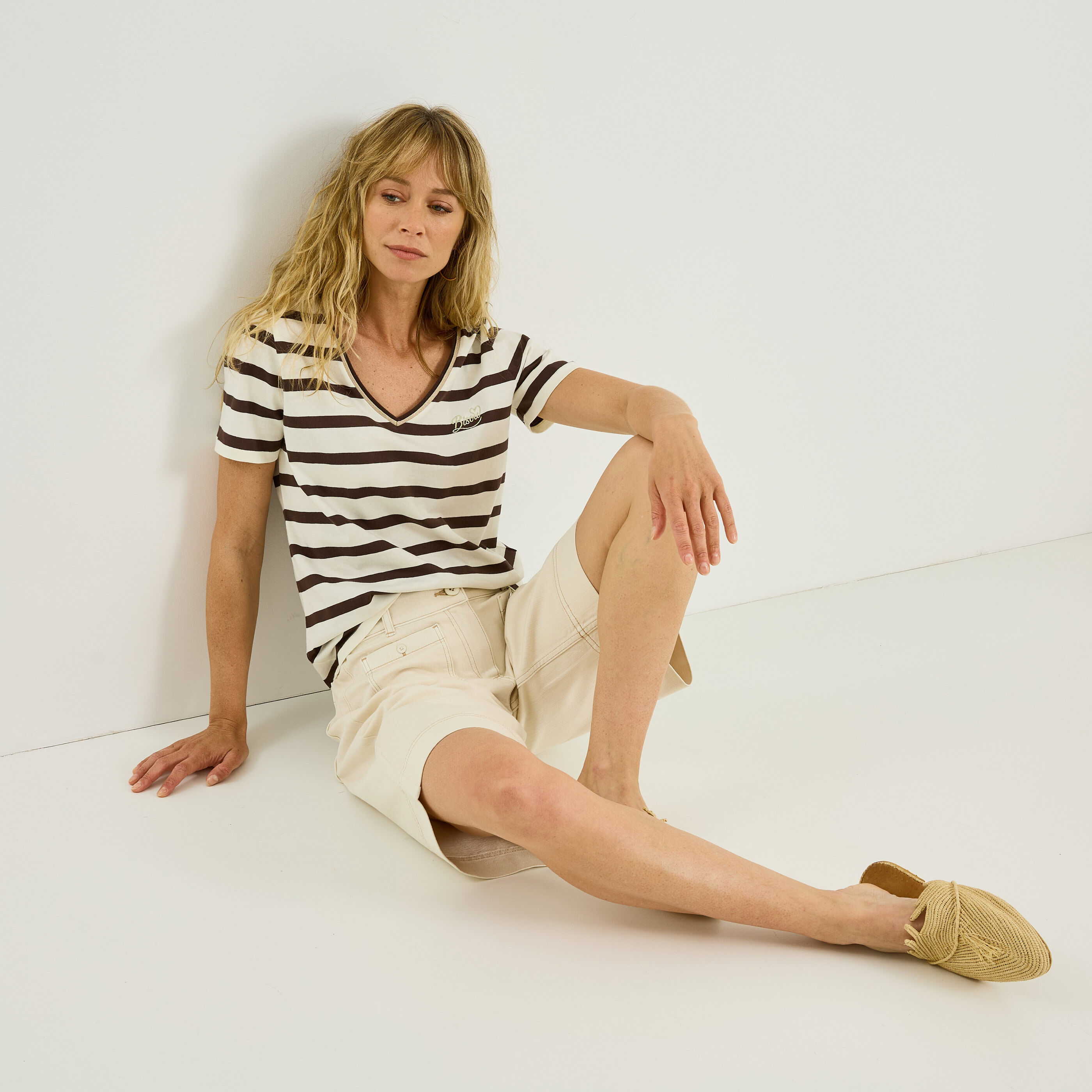 Tshirt col V femme