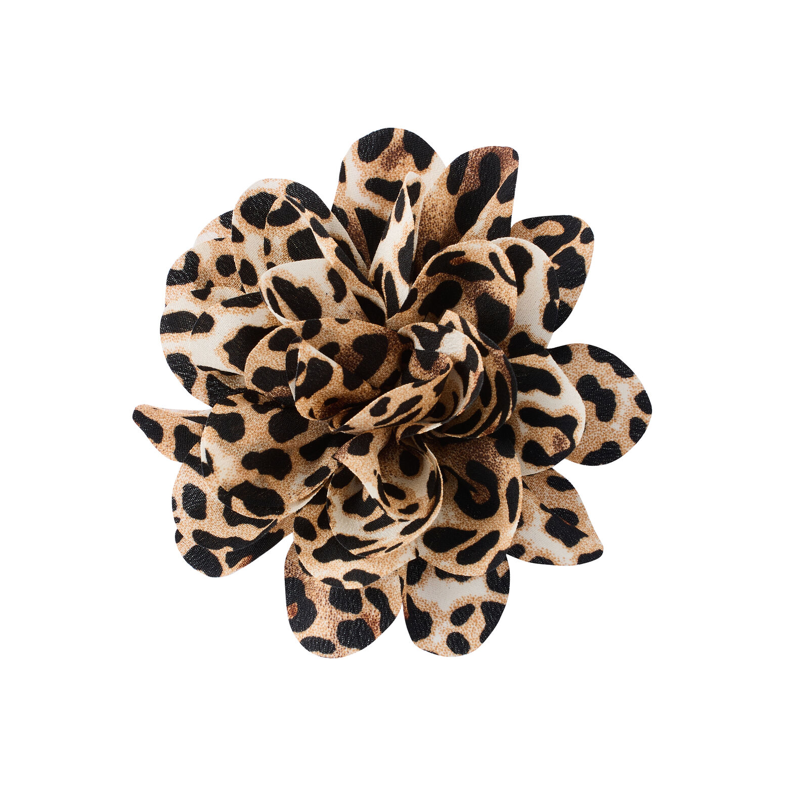 Broche fleur à imprimé léopard