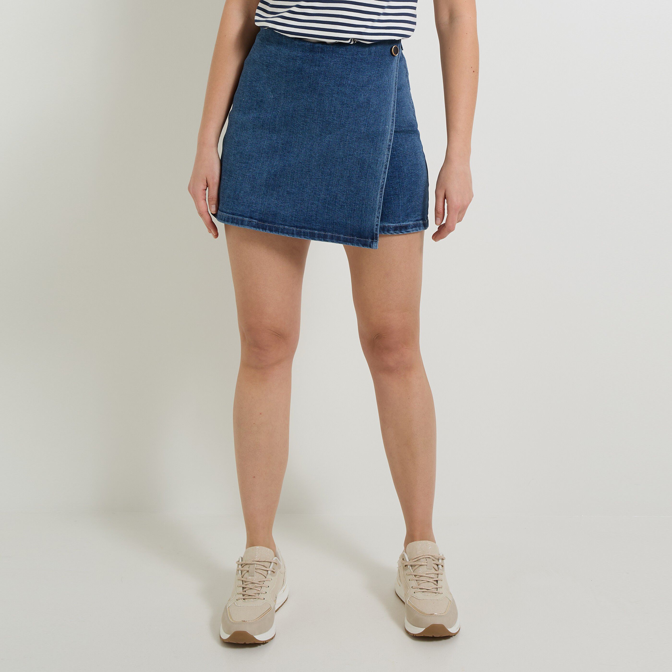 Jupe-short en denim femme
