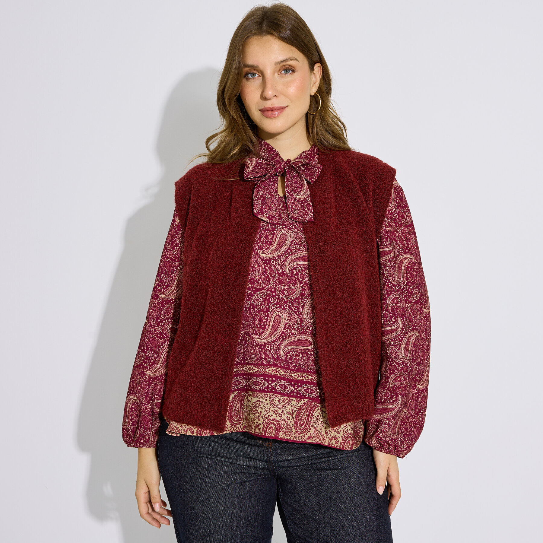 Gilet uni sans manches femme