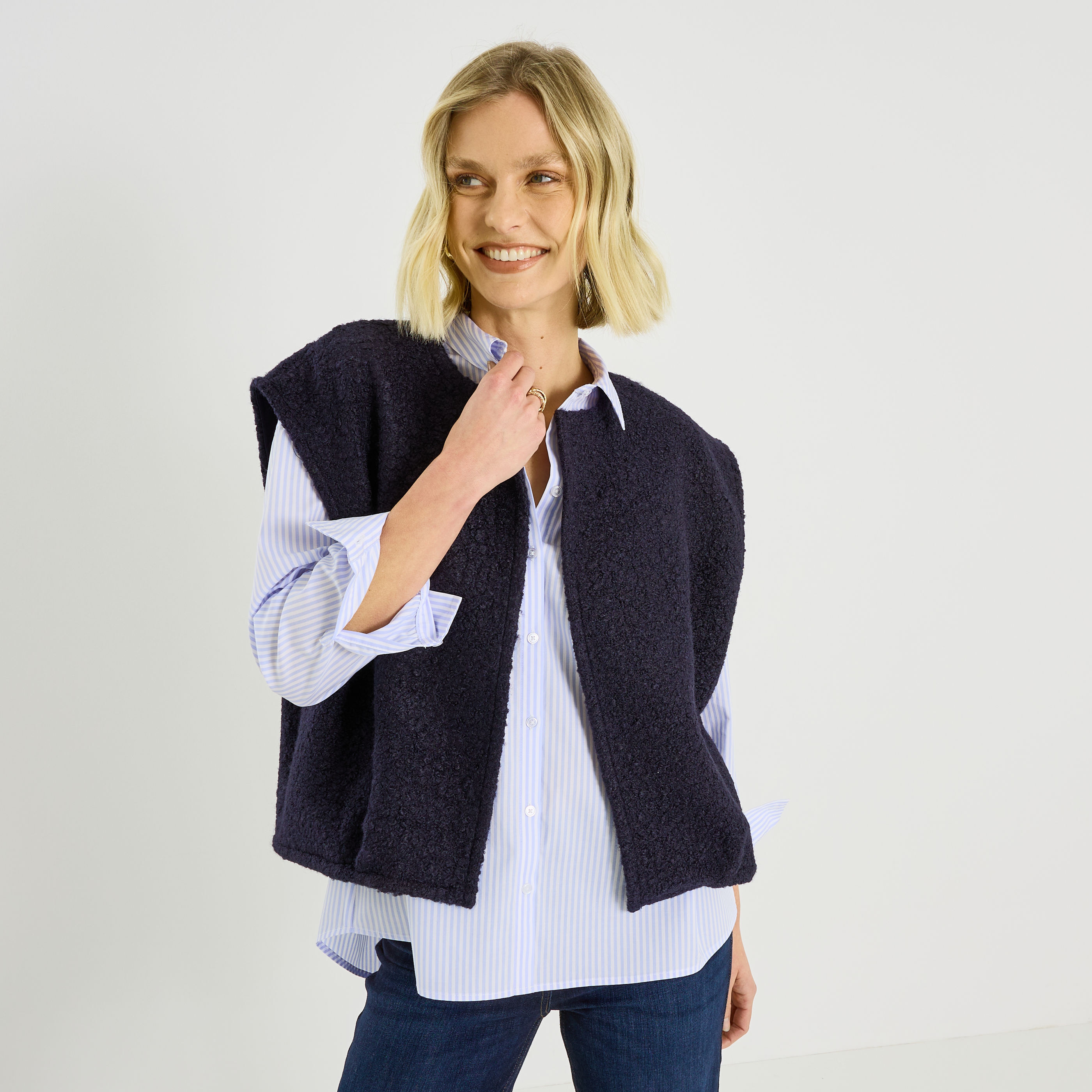 Gilet sans manches en maille femme