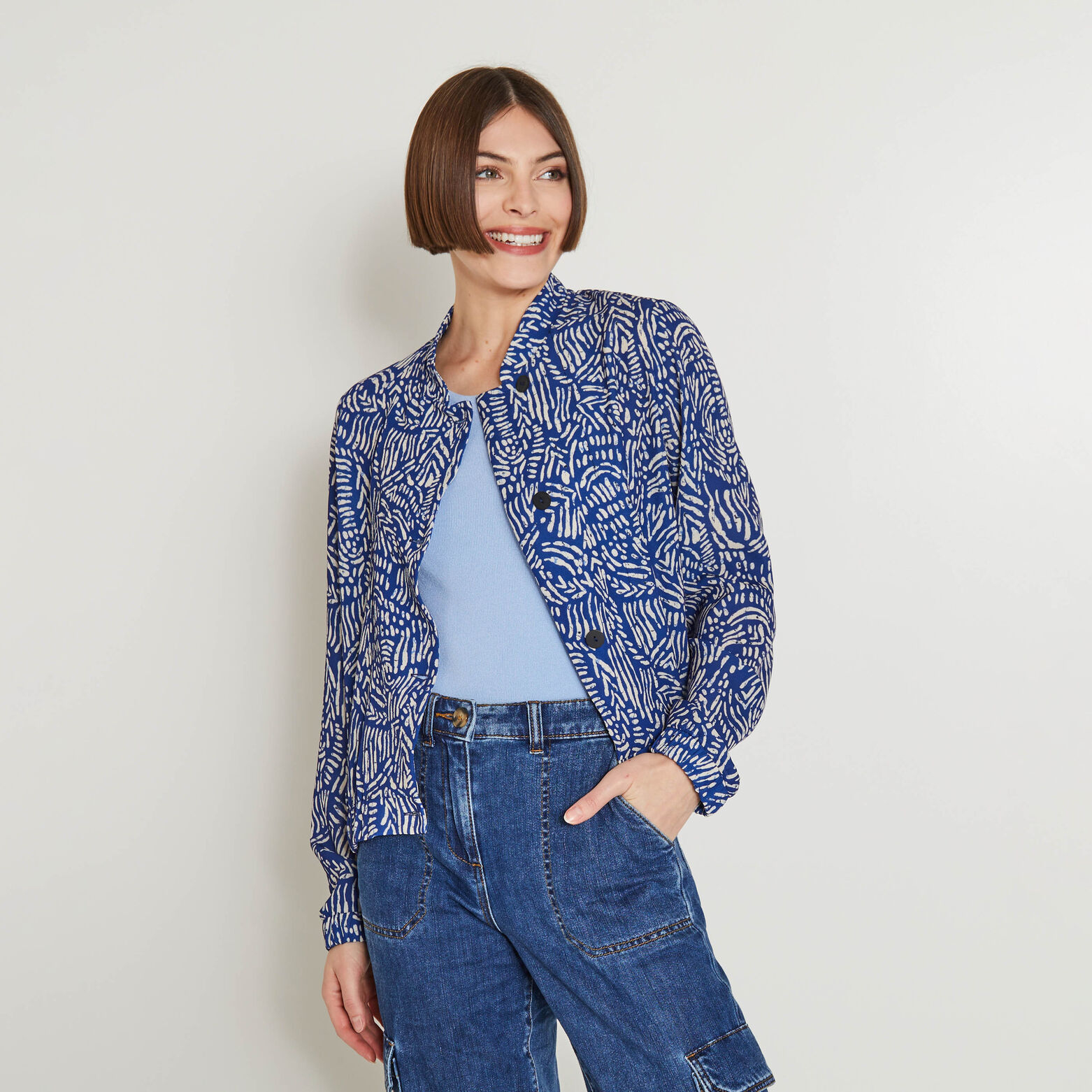 Veste fluide imprimée femme