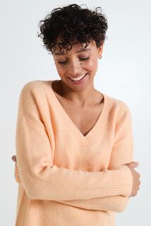 Pull col V femme