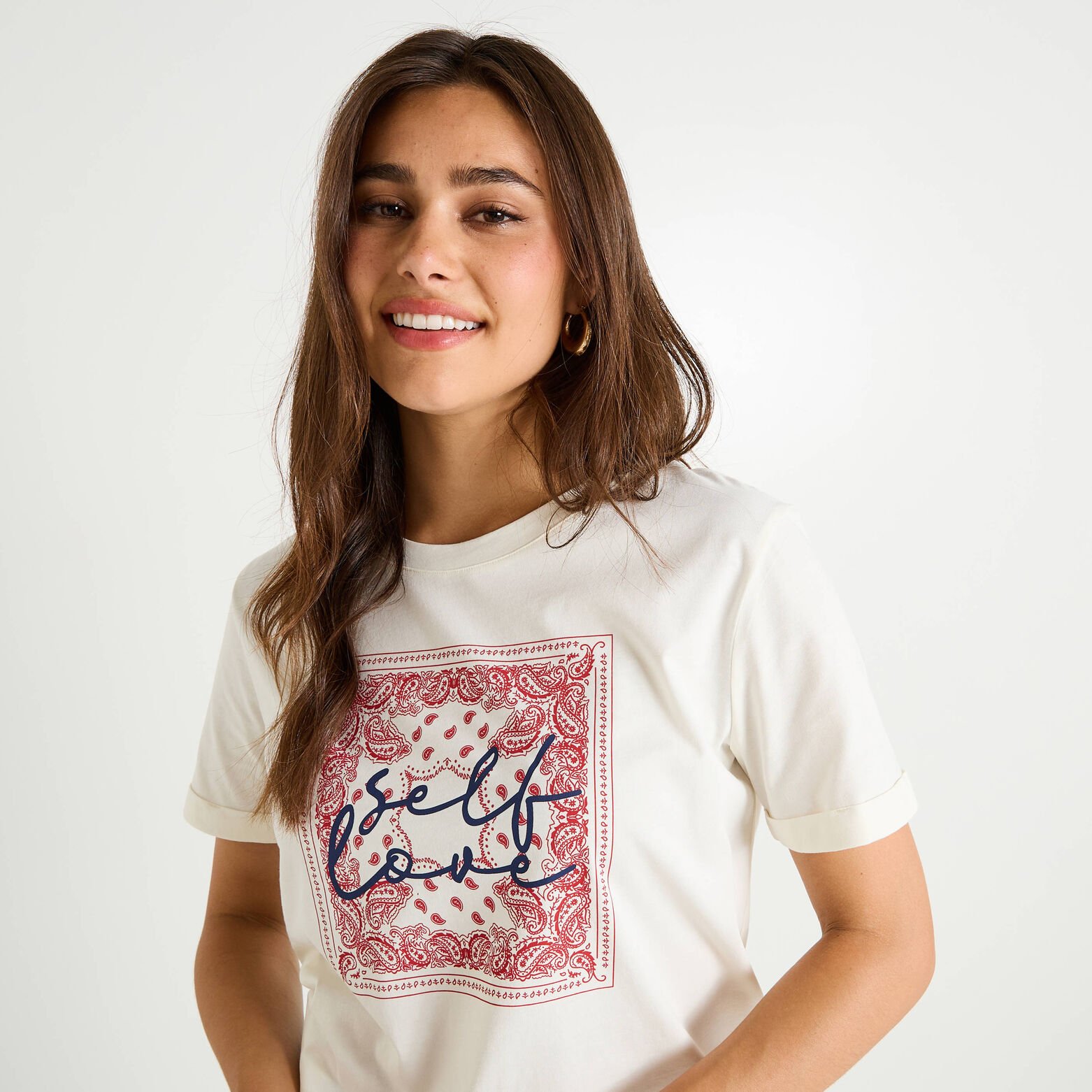 T-shirt graphique à col rond femme