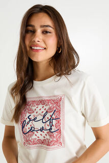 T-shirt graphique à col rond femme