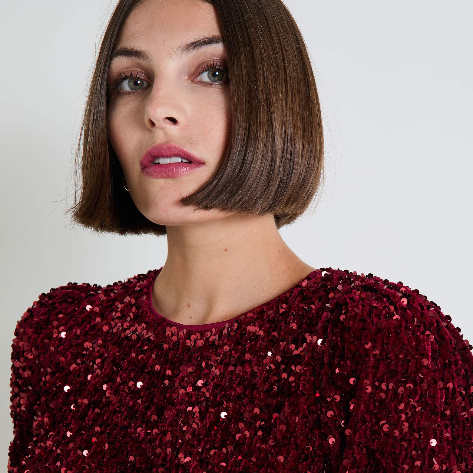 Top col rond femme
